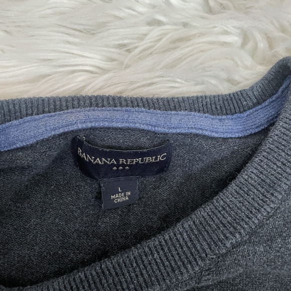 Banana Republic Men's Gray Knit Crewneck Pullover Sweater Size Large - Picture 6 of 7